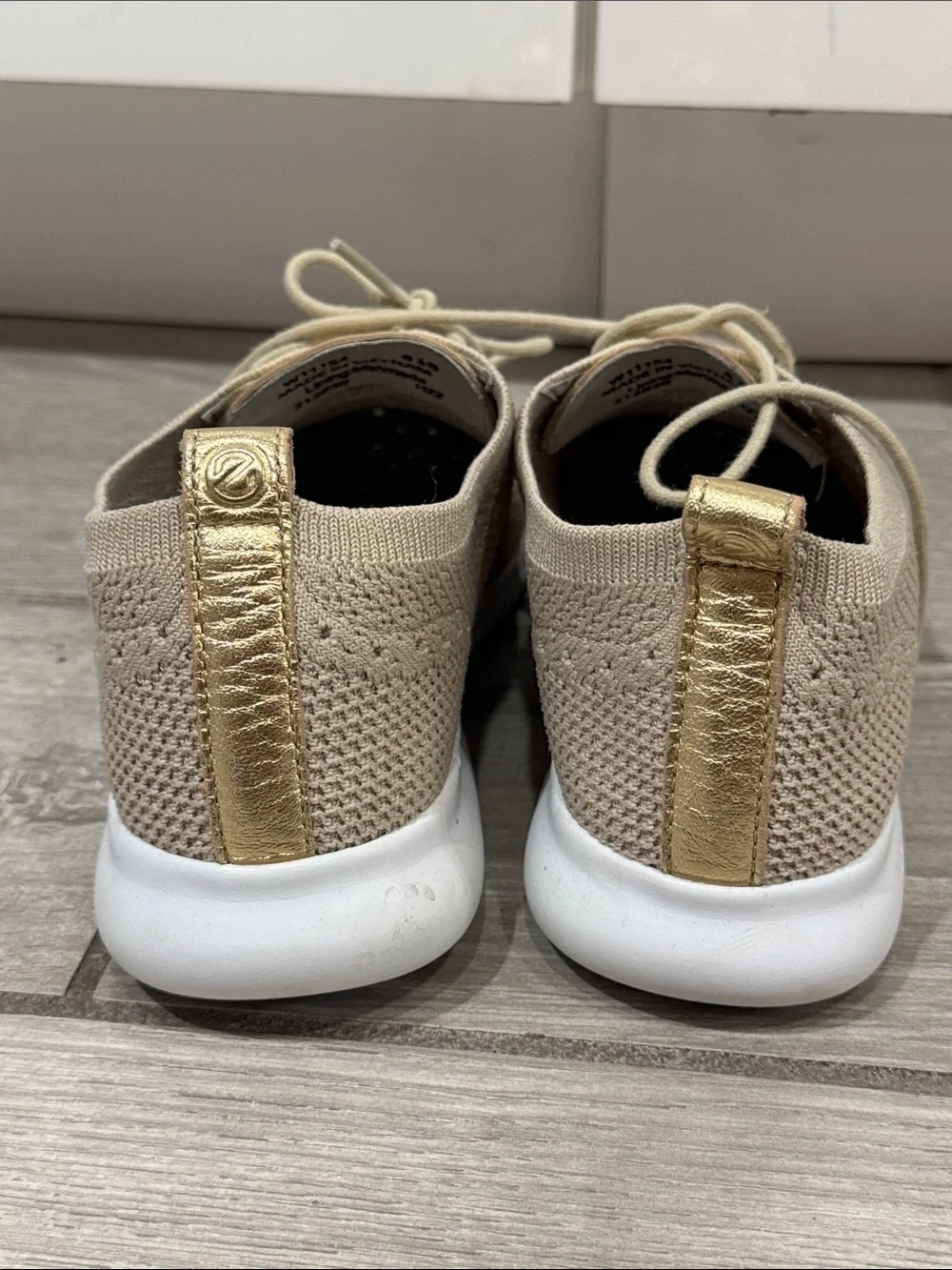 Cole Haan Original grand Stitchlite Knit Brogue Sneakers Women’s 8.5 Beige